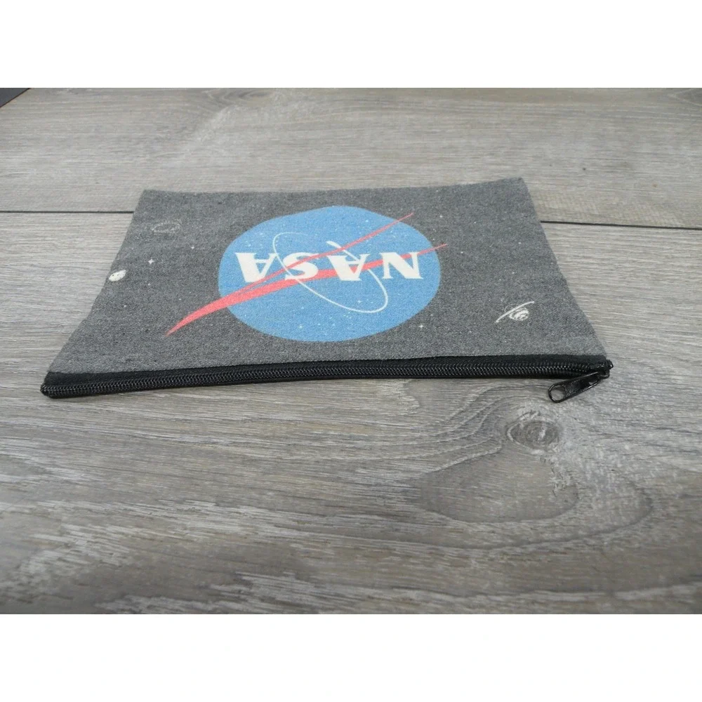 NASA Worm Logo Space Pouch Zipper Bag Pencil Case Vintage Style Collectible